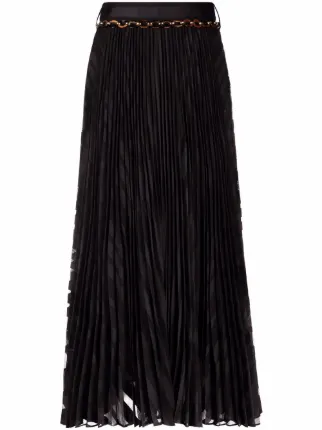 Burnout sunray pleated maxi skirt 