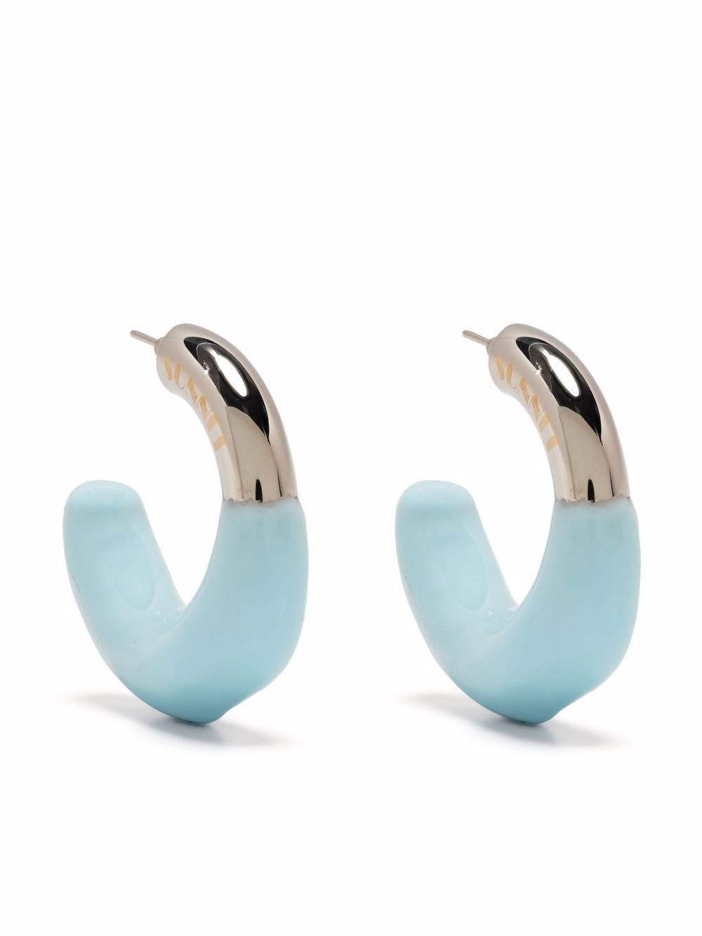 фото Sunnei rubber-detail hoop earrings