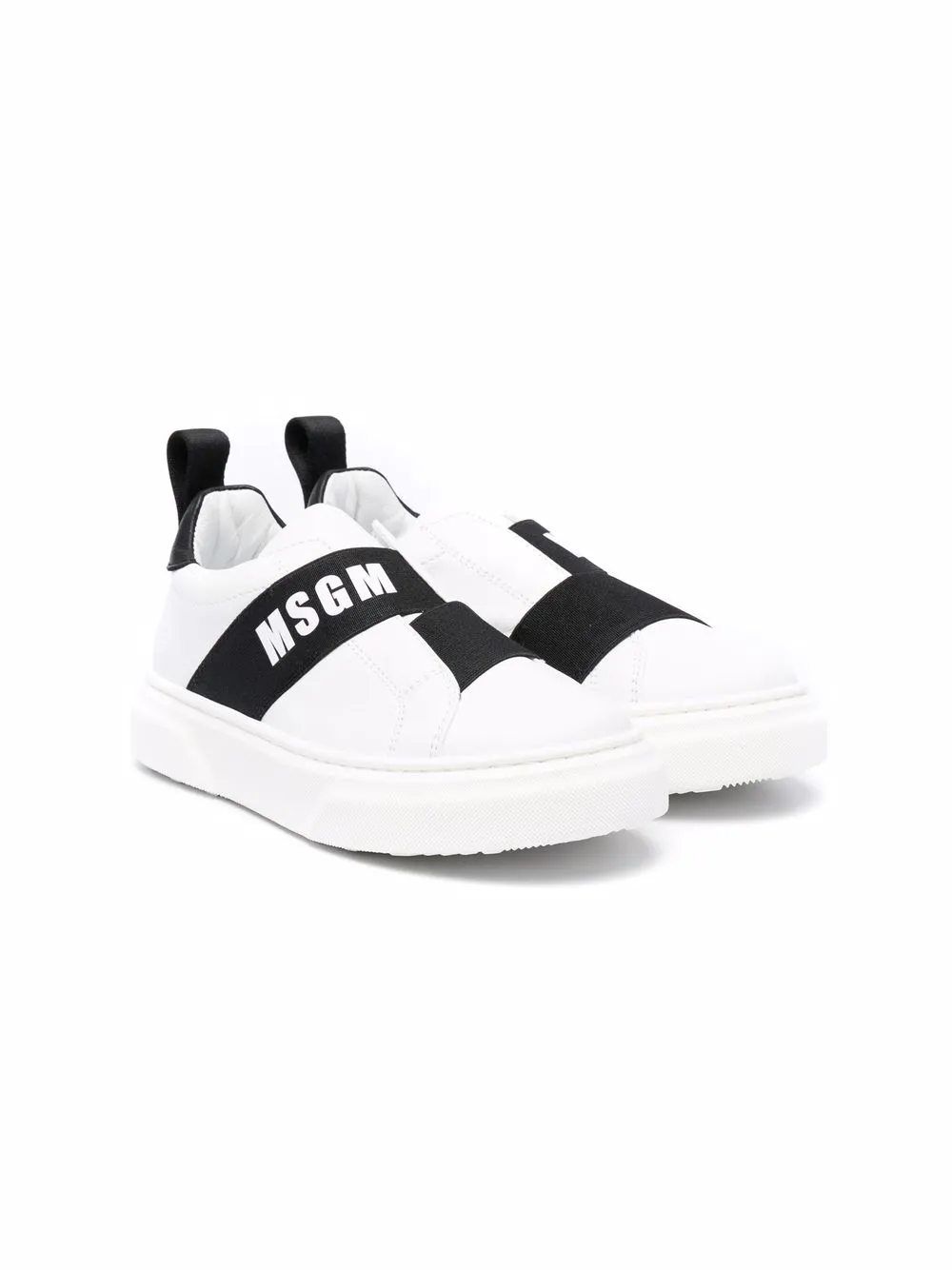 

MSGM Kids tenis slip-on con logo estampado - Blanco