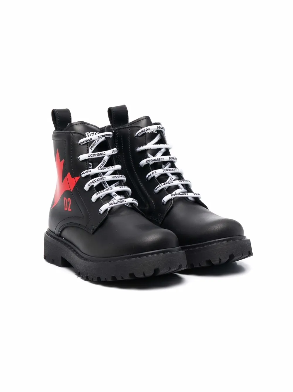 

Dsquared2 Kids tenis con motivo de hoja de arce - Negro
