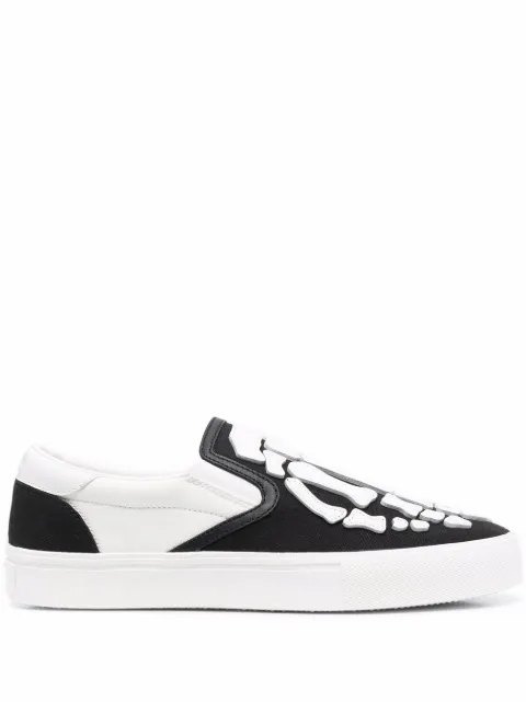 Shop AMIRI Bone slip-on sneakers with 