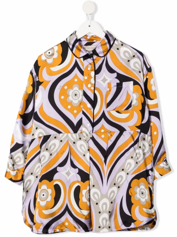 PUCCI Junior abstract-print Shirt Dress 