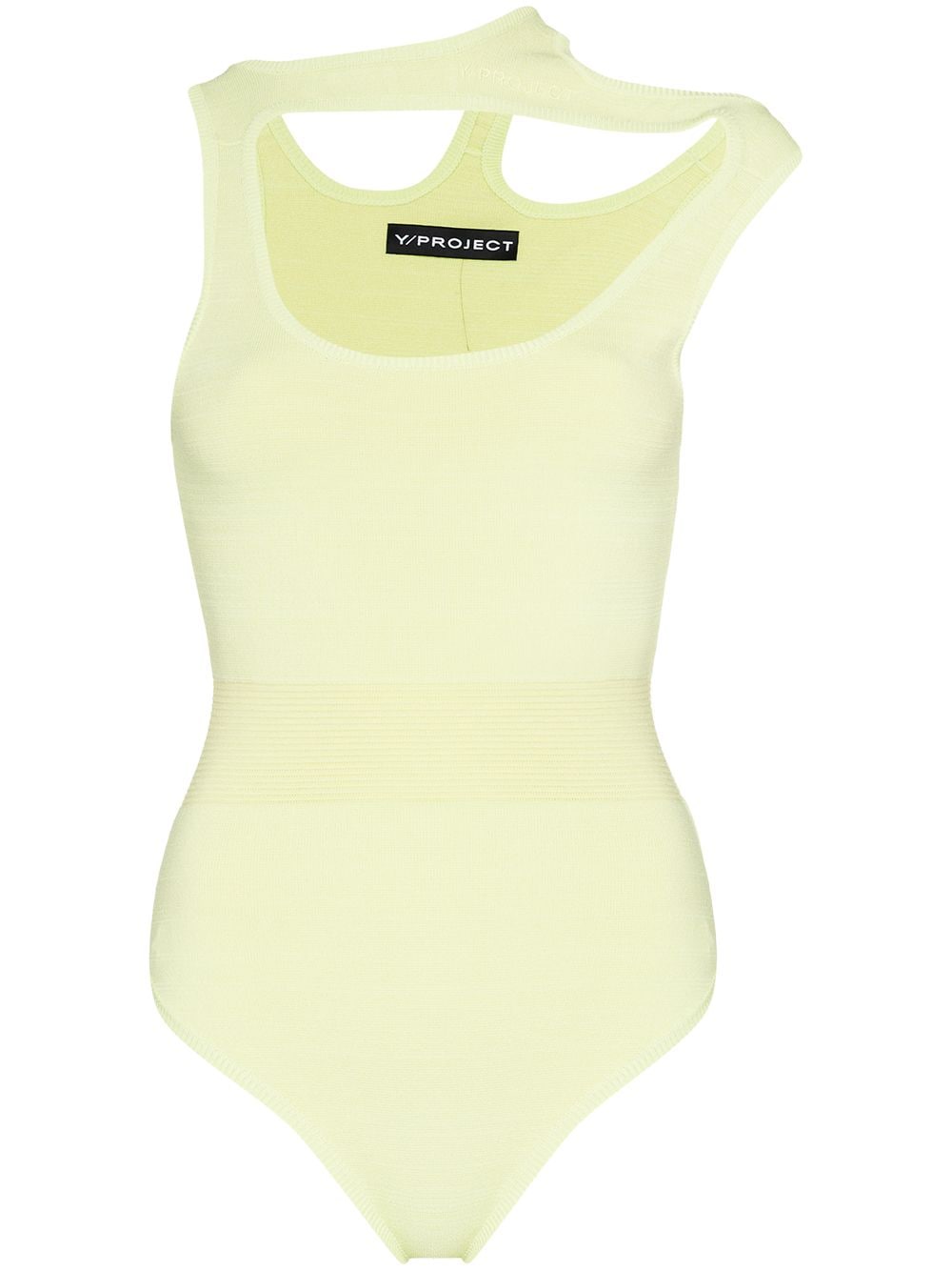 Shop Y/project Three Collars Knitted Bodysuit In Green