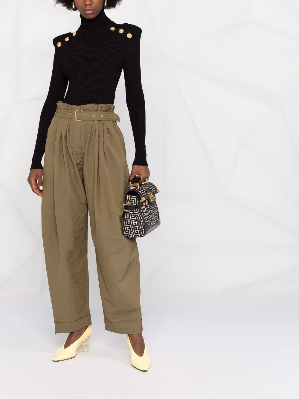 Image 2 of Balmain high-waist paperbag tailored trousers