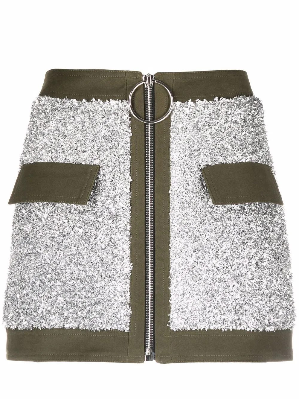 Balmain Cotton Skirt In Silver