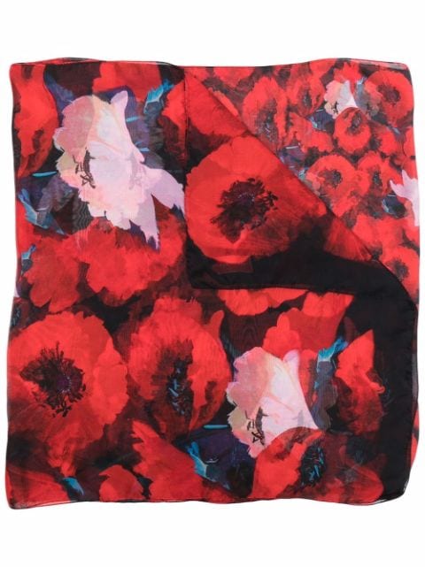 Talbot Runhof floral-print silk scarf