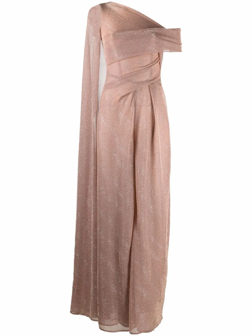 

Talbot Runhof draped cape glitter jumpsuit - Pink