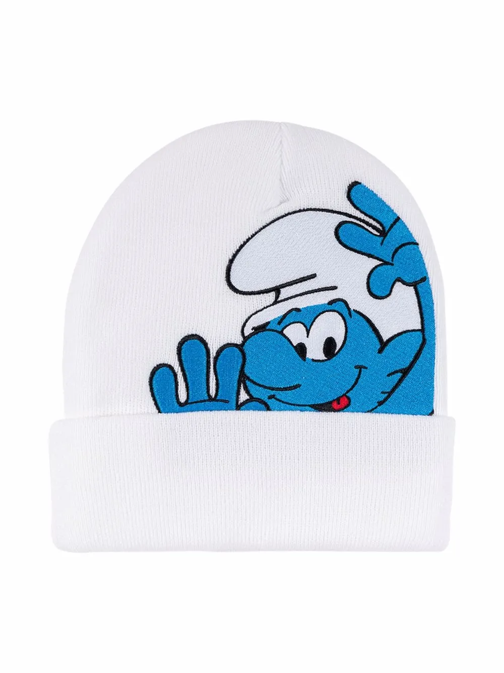 фото Supreme шапка бини из коллаборации со smurfs