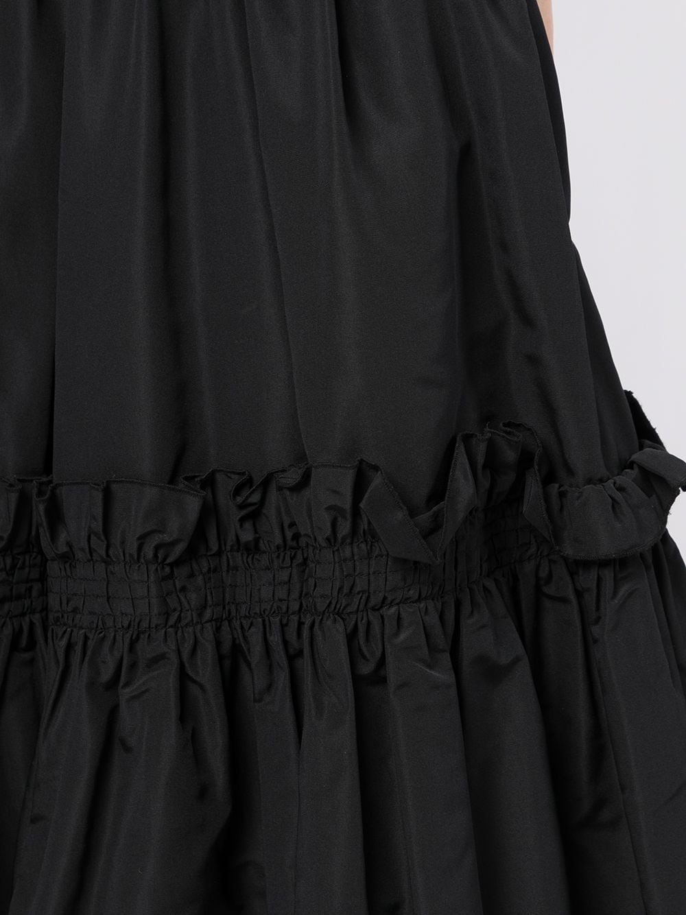 Shop Alex Perry Ruffled Full Silk Midi Skirt In Black