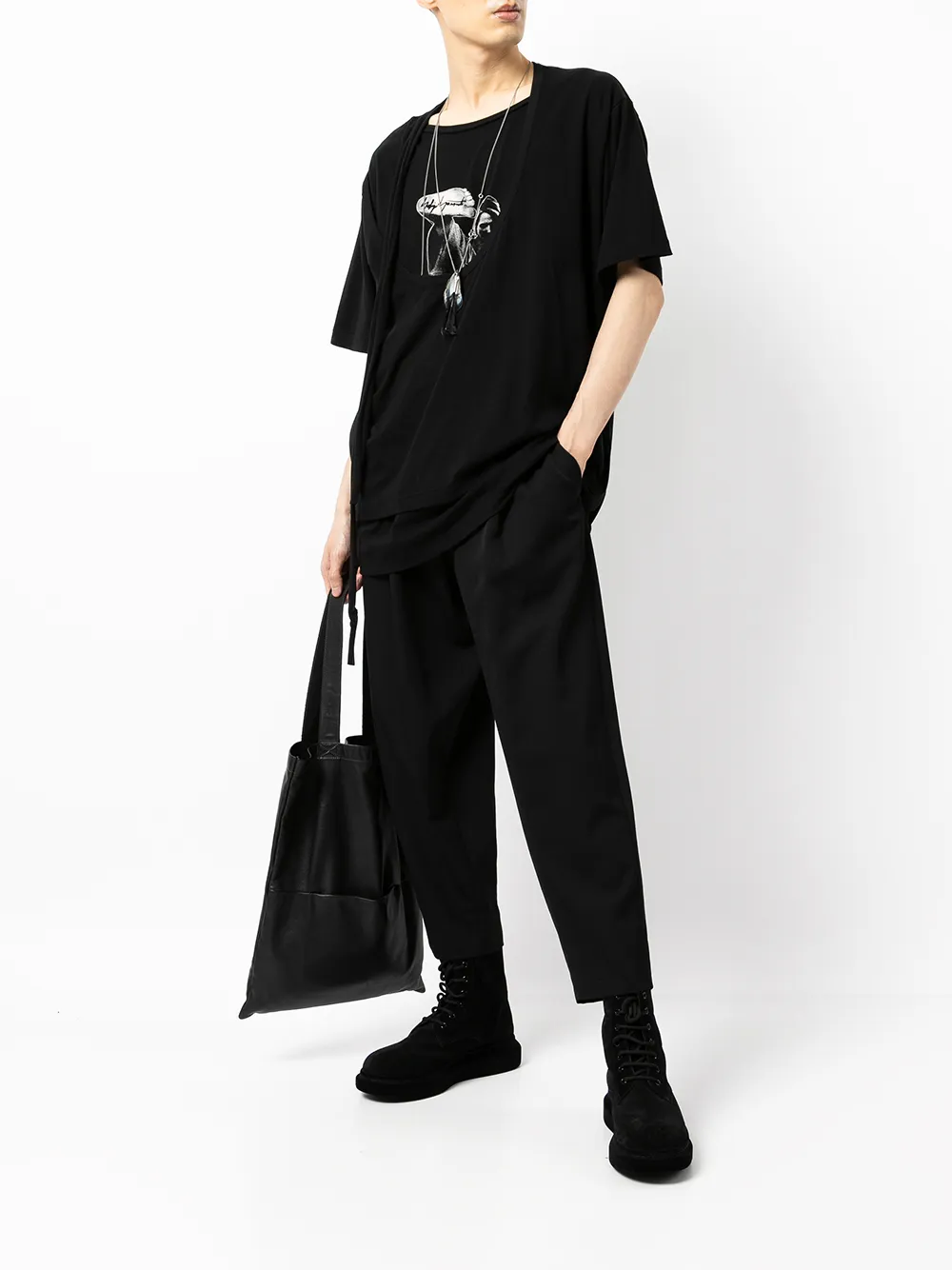 фото Yohji yamamoto многослойная футболка