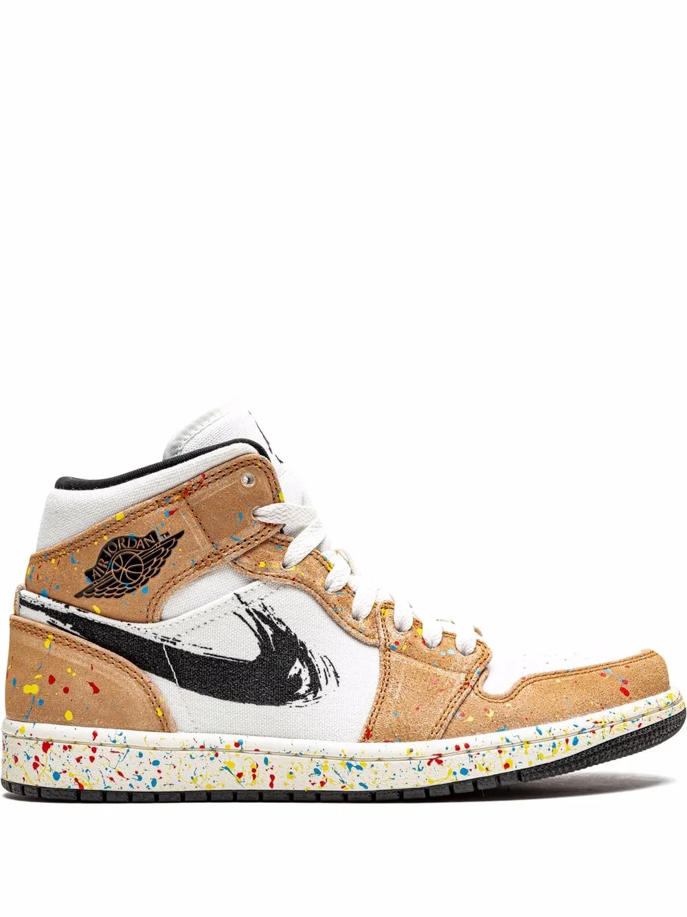 

Jordan tenis Air Jordan 1 Mid Brushstroke - Marrón