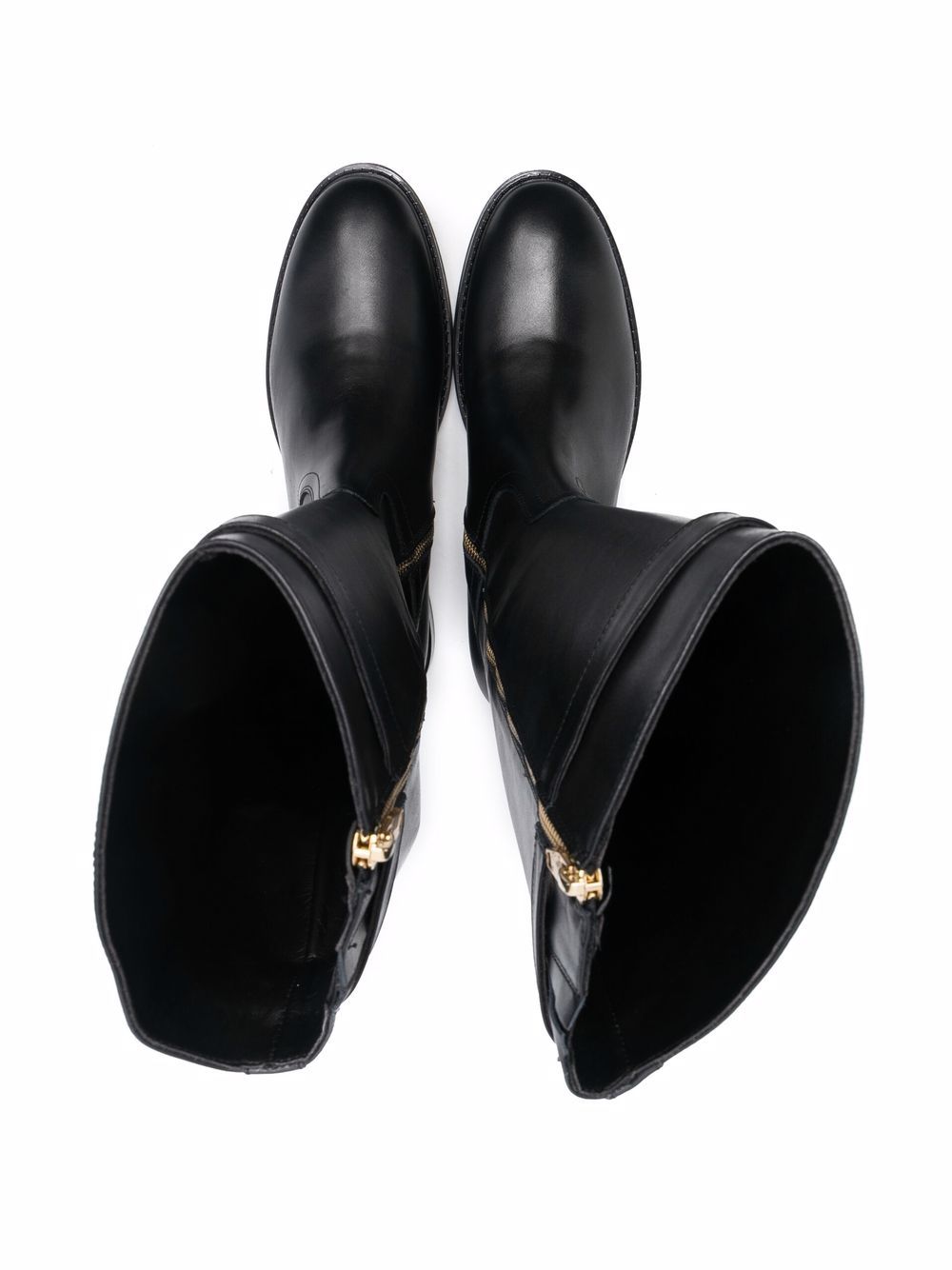 Shop Balmain Teen Knee-high Leather Boots In Black