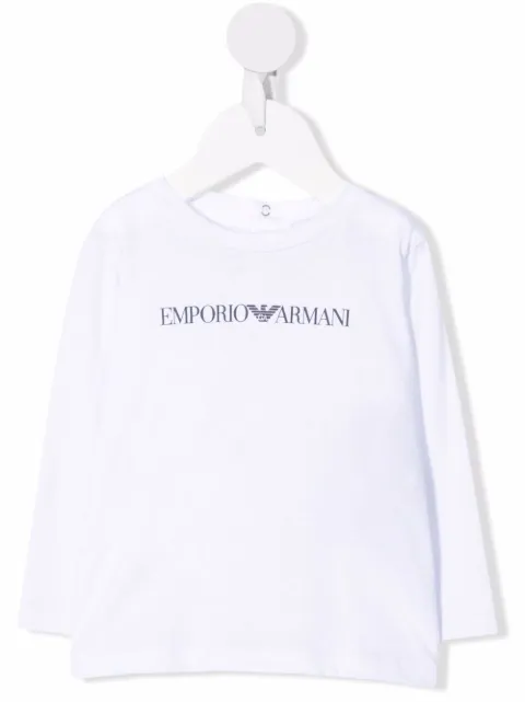 Emporio Armani Kids playera con logo estampado 