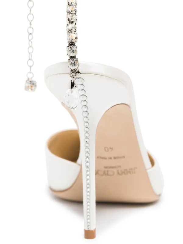 Jimmy Choo Saeda 100mm ビジューストラップ パンプス