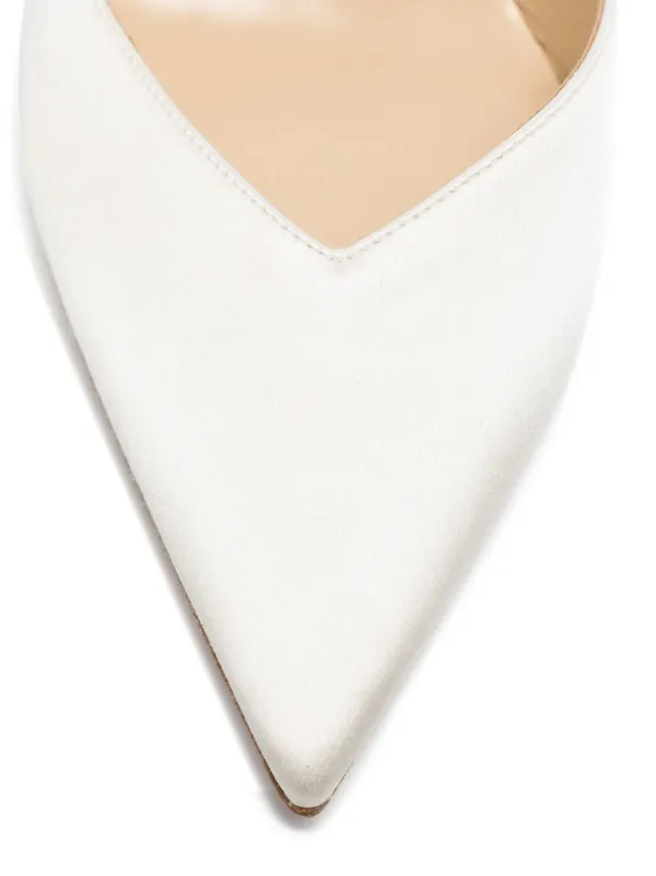 Jimmy Choo Saeda Embellished Heeled Pumps | White | FARFETCH IN