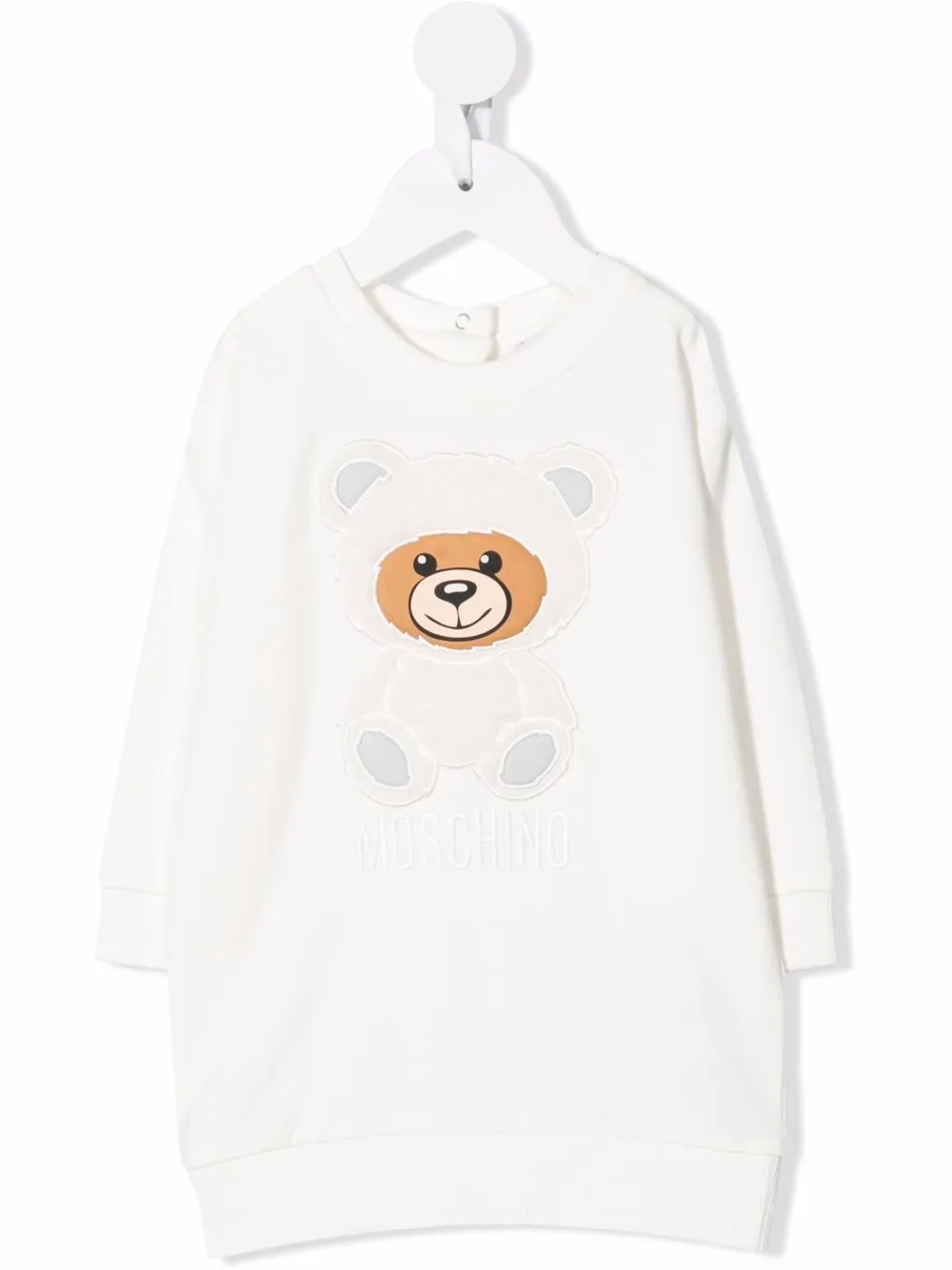 Moschino Kids vestido estilo sudadera con motivo Teddy Bear - Blanco