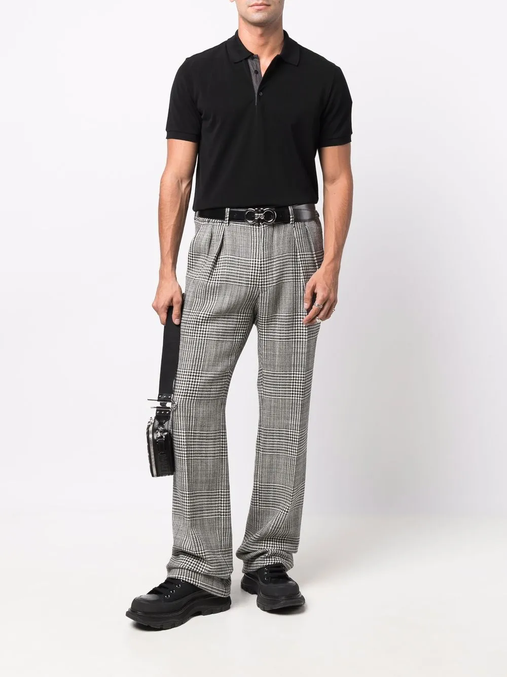 фото Fendi рубашка поло с потайной застежкой и узором ff