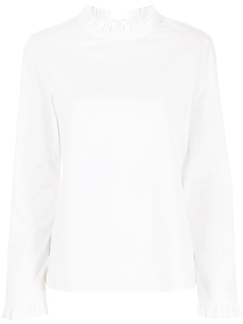 

Sara Lanzi blusa con volantes en los puños - Blanco