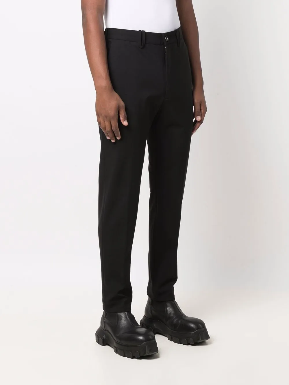 Pressed-Crease Wool-Blend Tailored Trousers