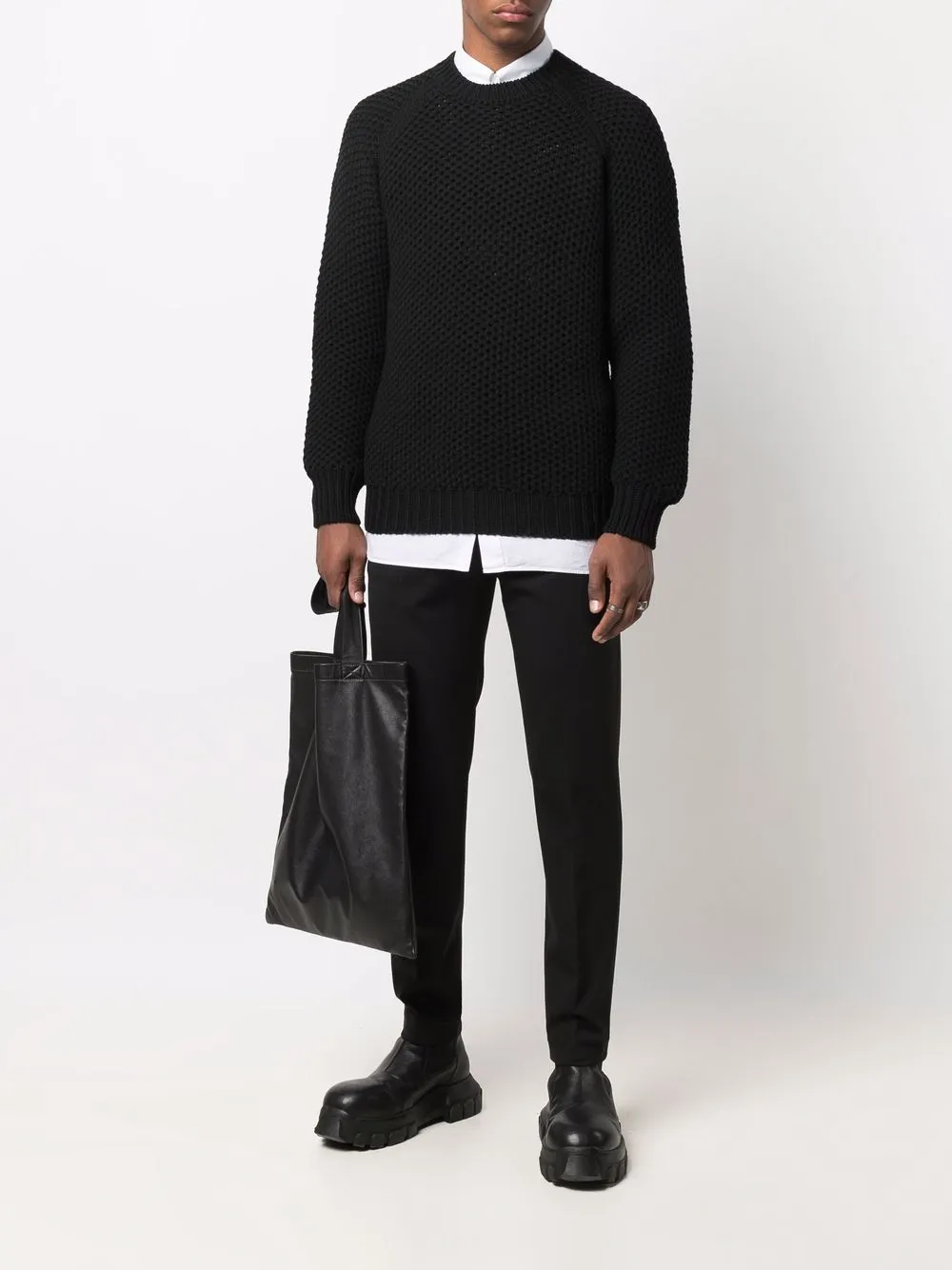 Pressed-Crease Wool-Blend Tailored Trousers