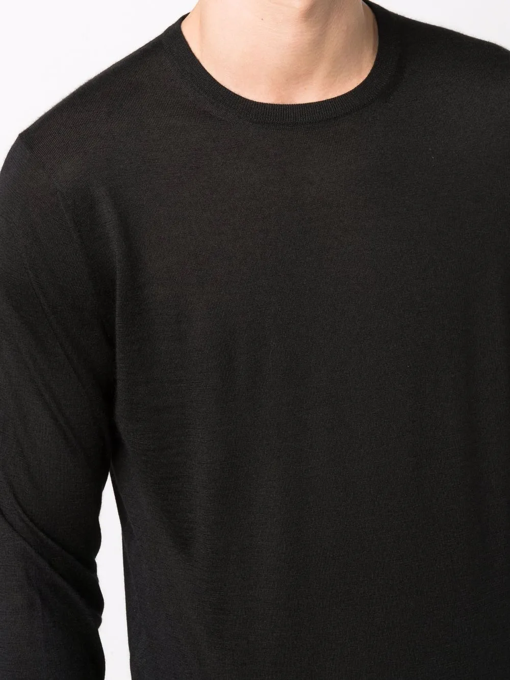 Mauro Ottaviani Crewneck Cashmere-silk Jumper In Black