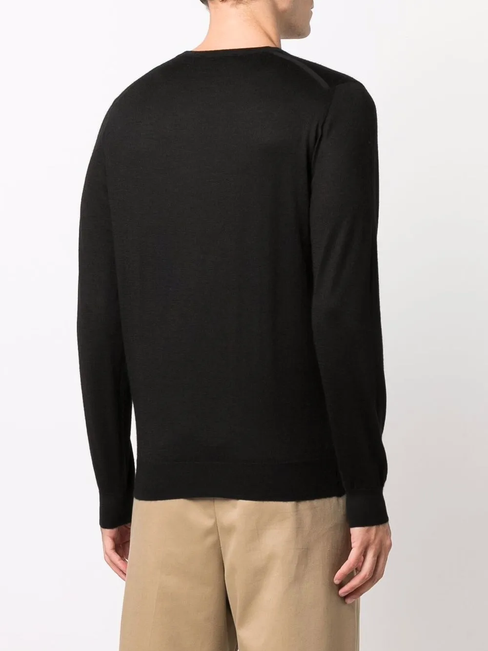 Mauro Ottaviani Crewneck Cashmere-silk Jumper In Black