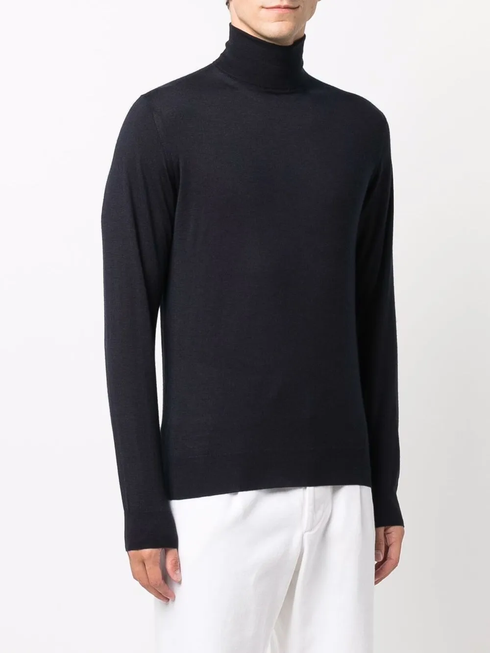 Mauro Ottaviani Roll-neck Cashmere-silk Jumper In Black