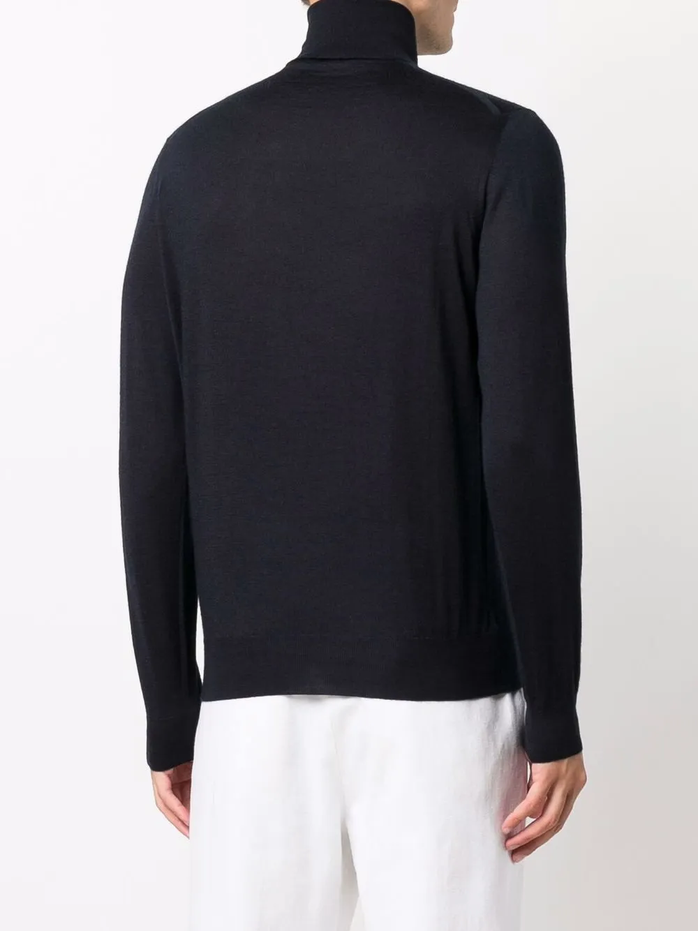 Mauro Ottaviani Roll-neck Cashmere-silk Jumper In Black