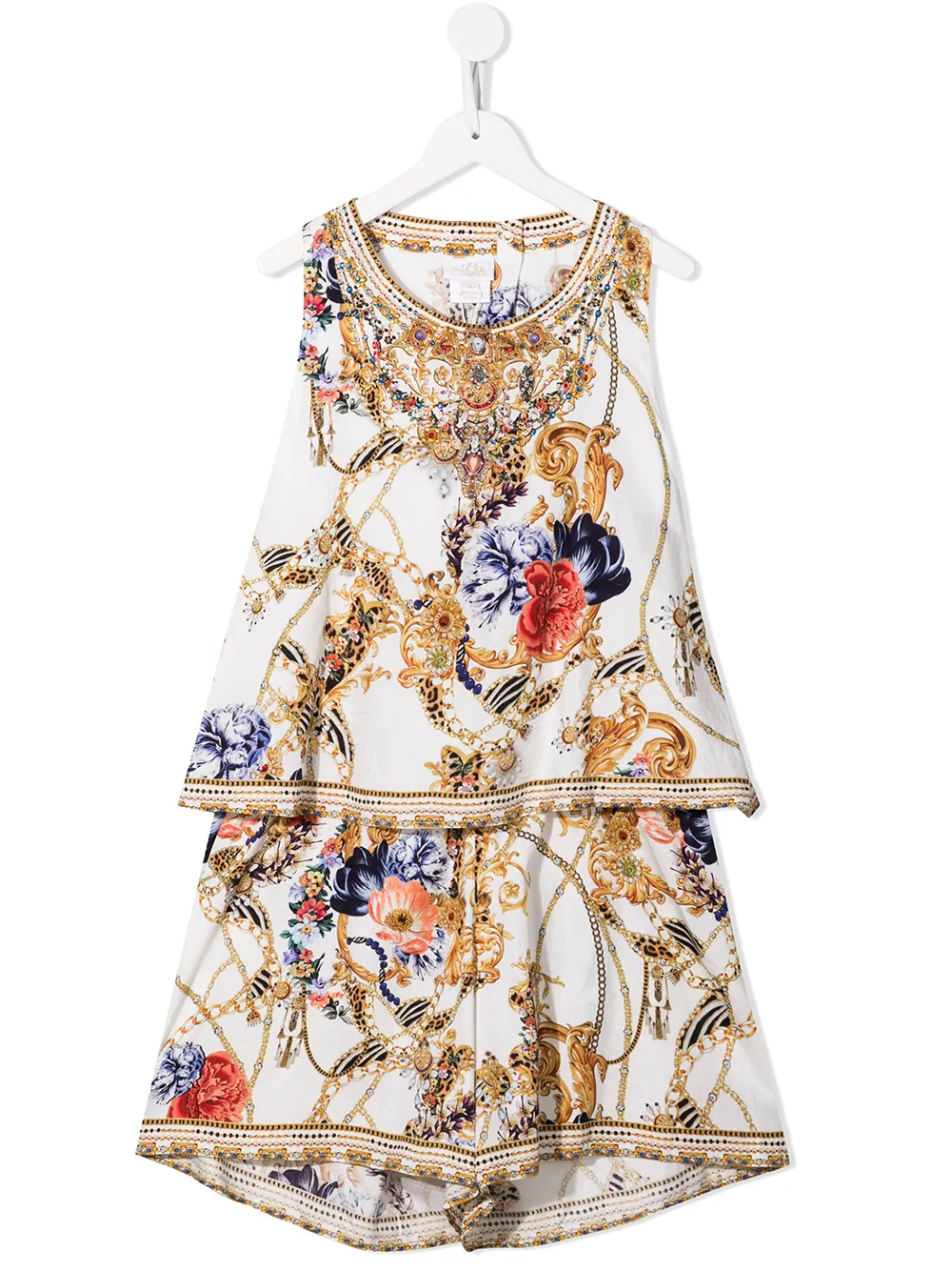 Camilla двухслойный ромпер с графичным принтом