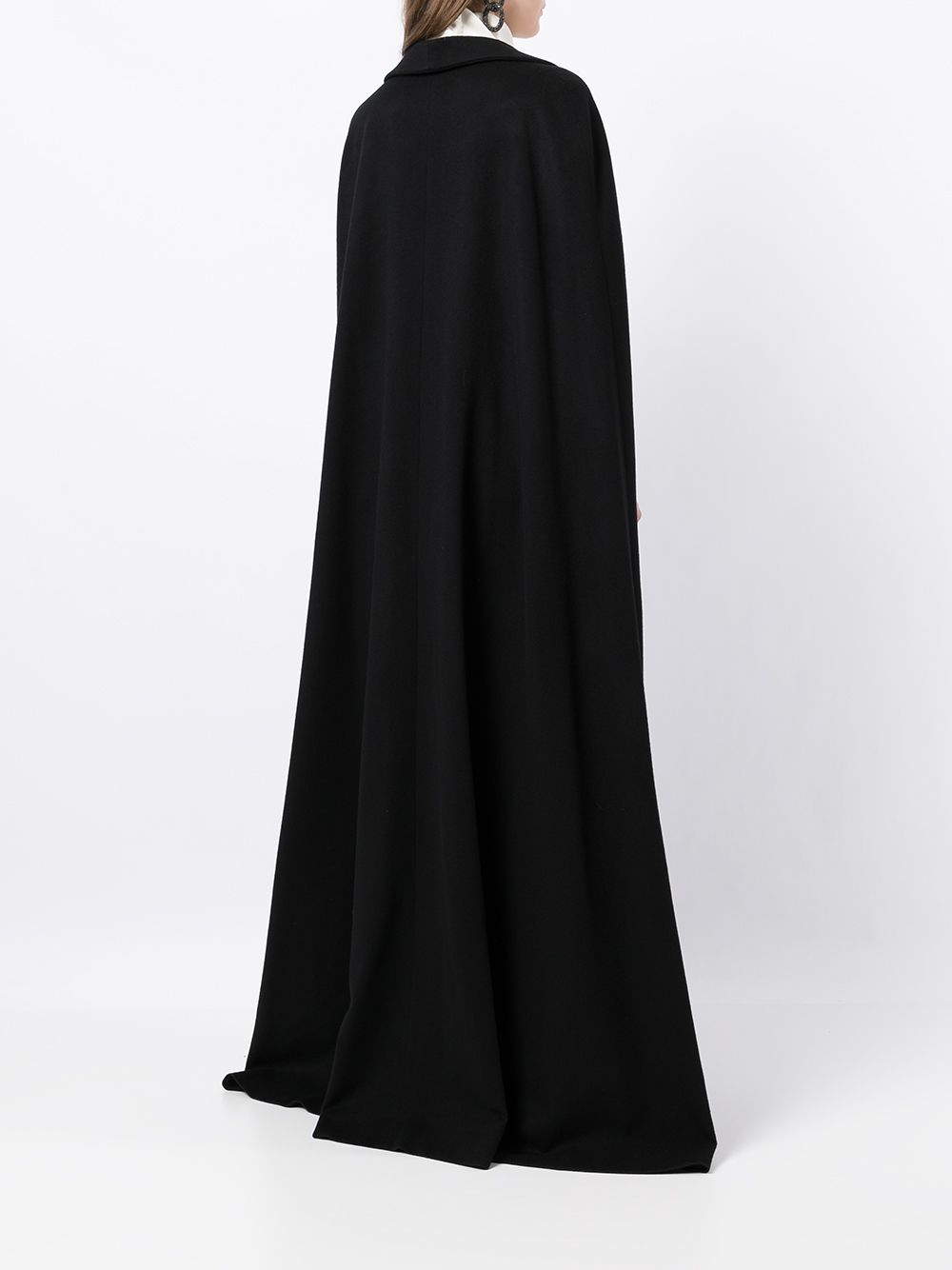 Shop Elie Saab Full Length Wool Cape In Black