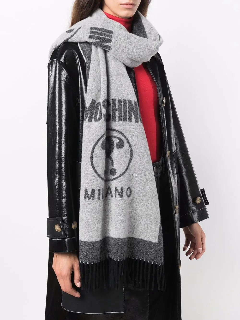 Moschino Intarsia sjaal - Grijs