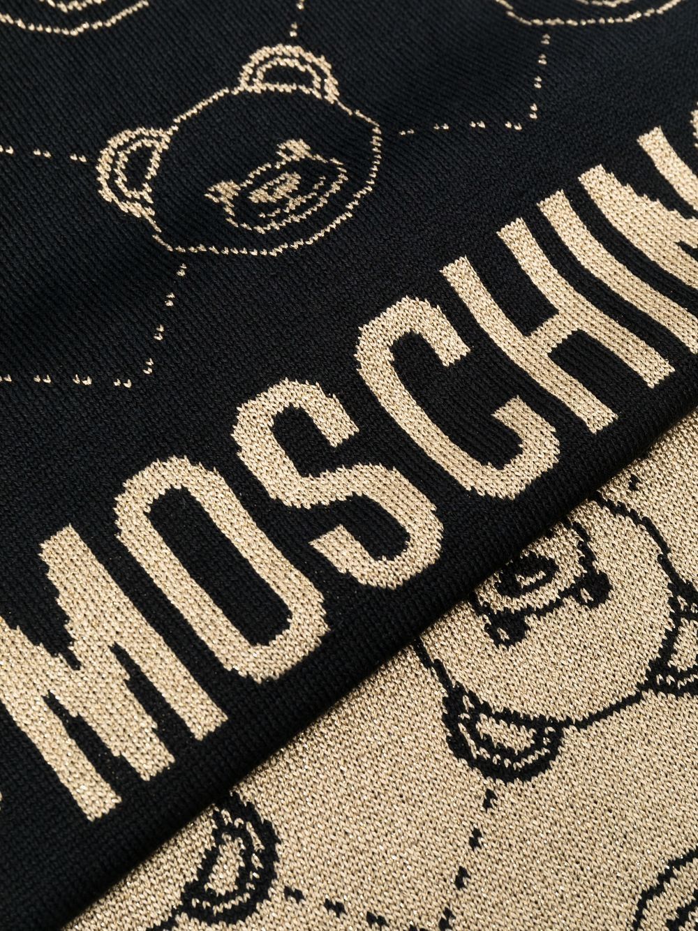 фото Moschino шарф вязки интарсия с принтом teddy bear