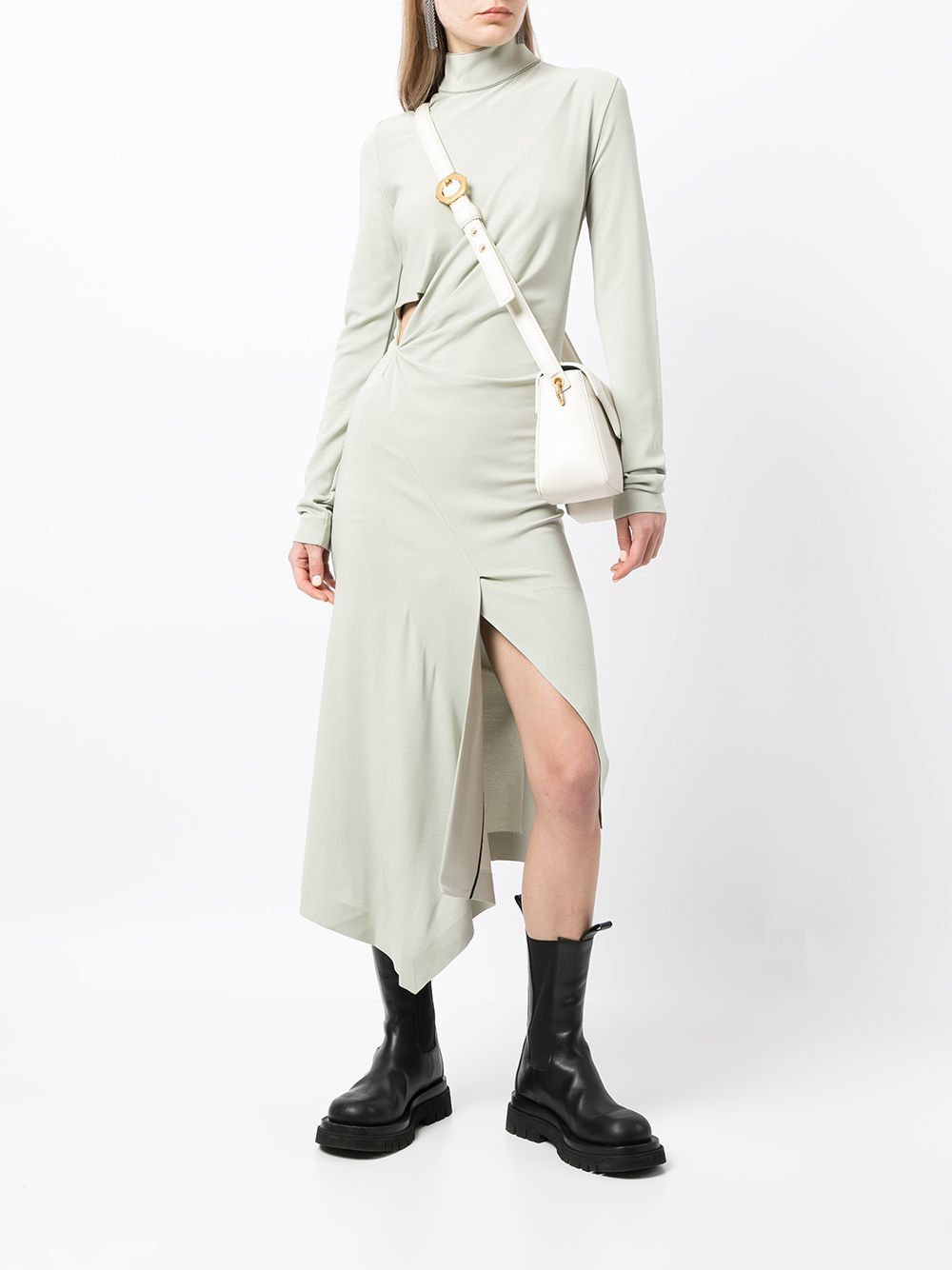 Off-White Asymmetrische jurk - Groen