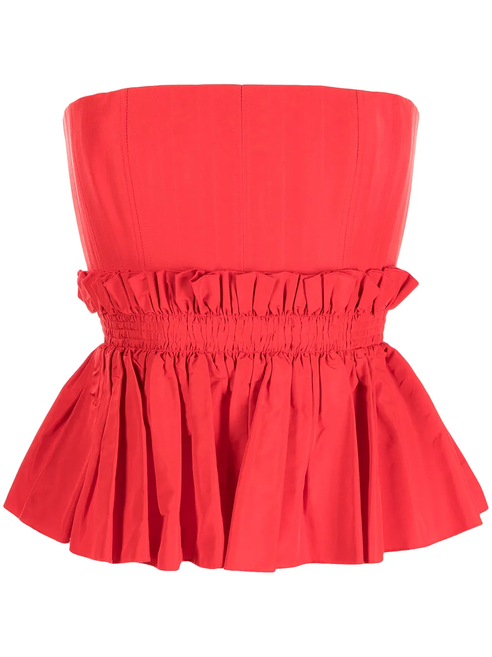 

Alex Perry Strapless Peplum silk bustier - Red