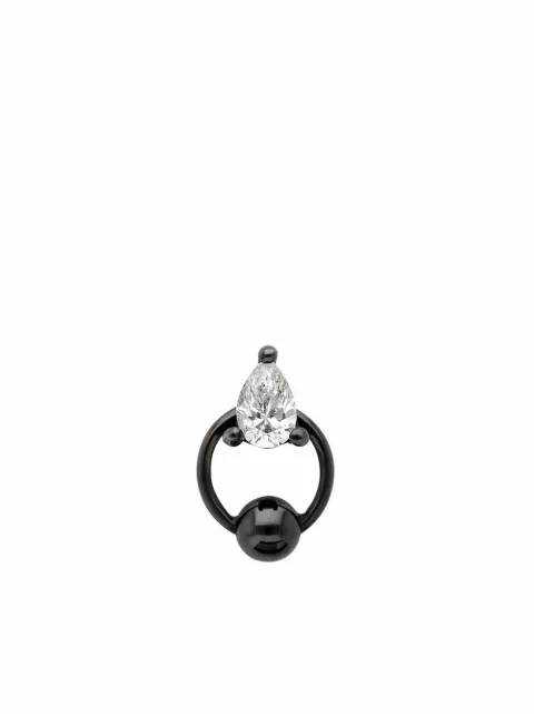 Delfina Delettrez black rhodium-plated 18kt yellow gold diamond stud earring