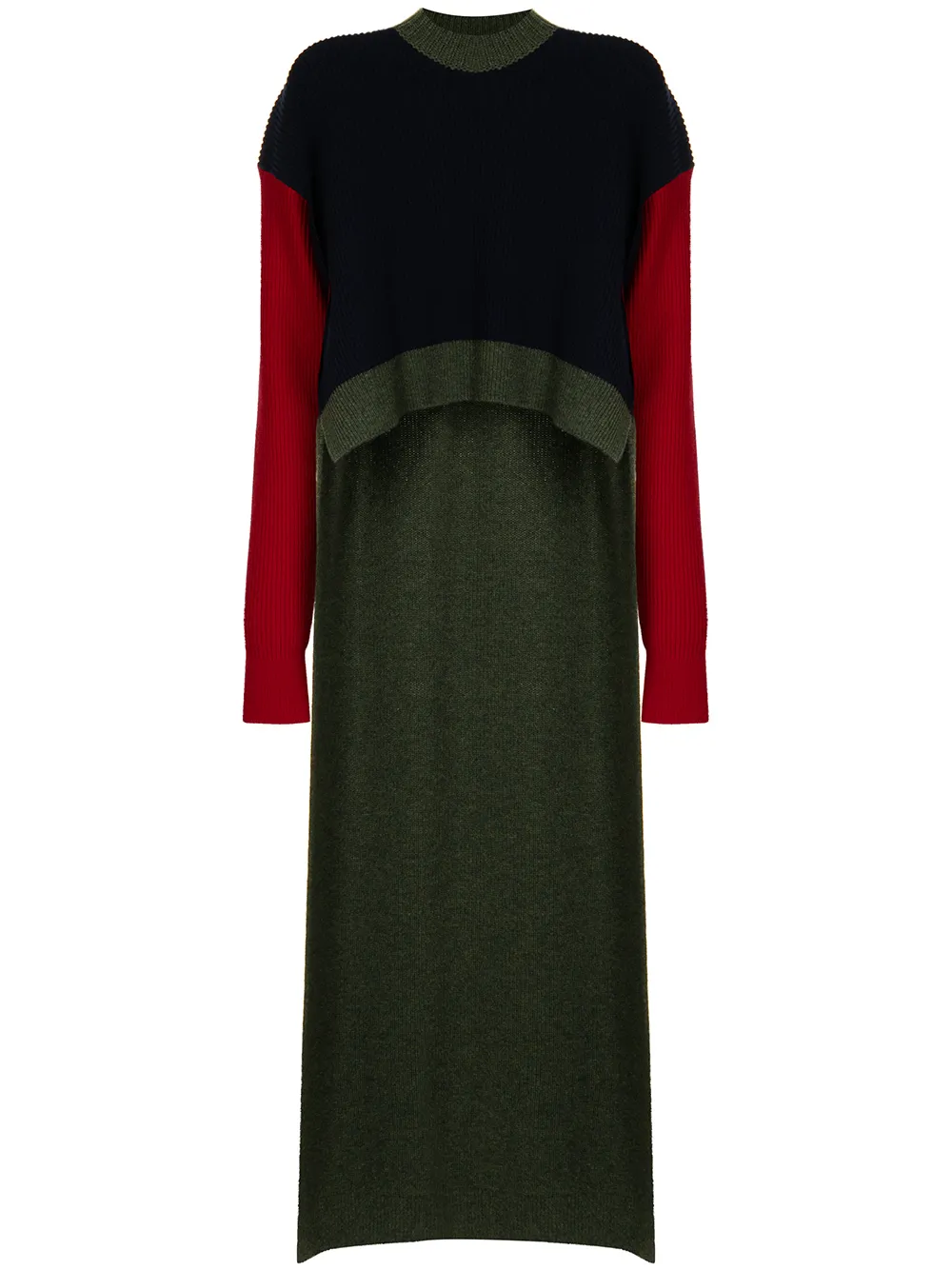 draped step-hem wool jumper