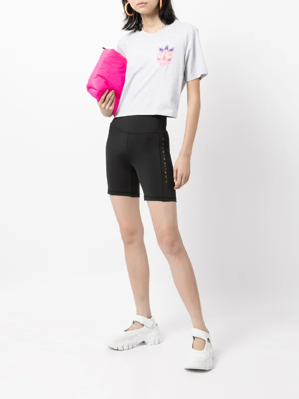 Adidas logo-print Cycle Shorts - Farfetch