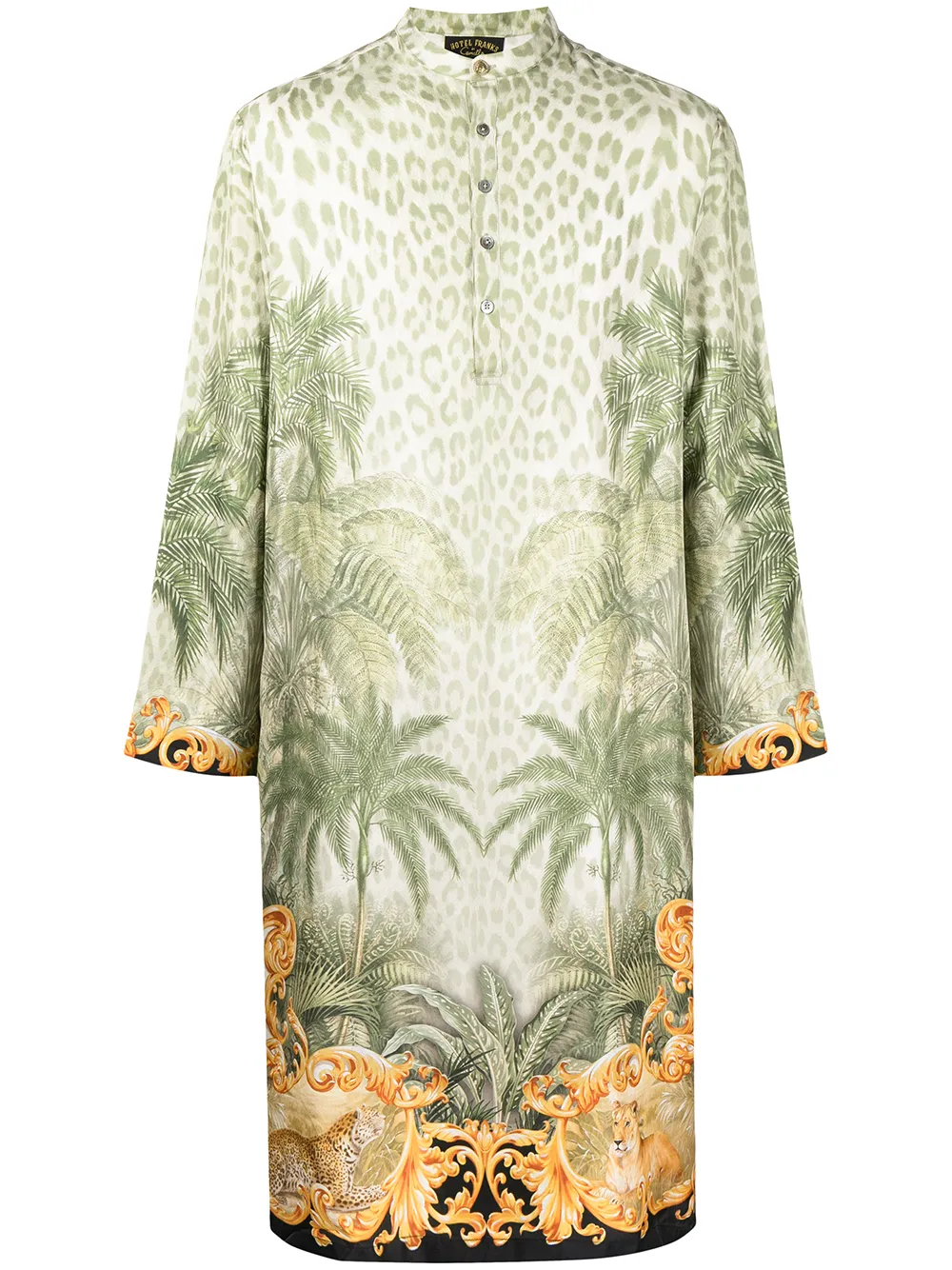 

Camilla Palazzo Of Palms longline silk kaftan - Green