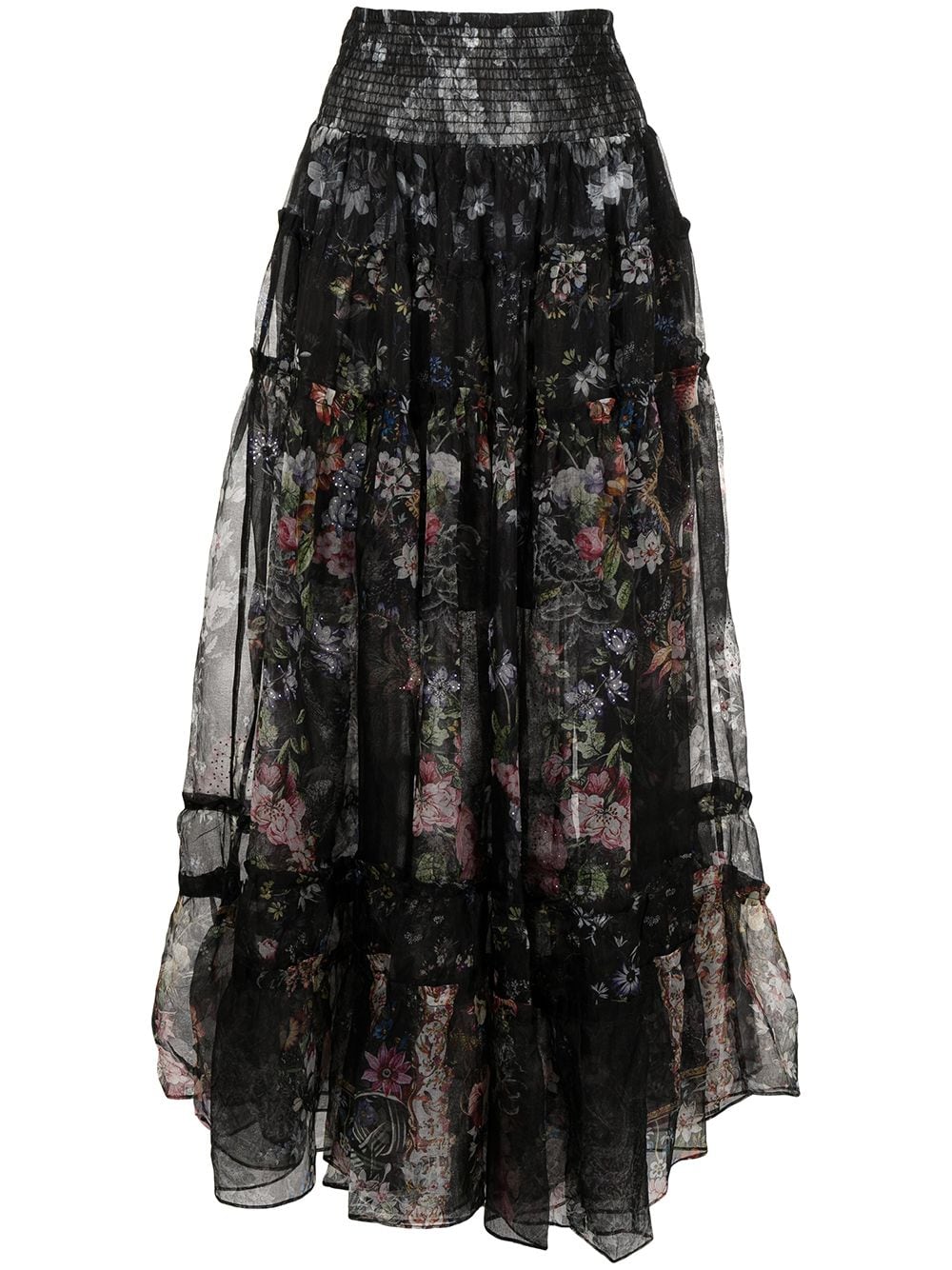 фото Camilla шелковая юбка с завышенной талией и цветочным принтом