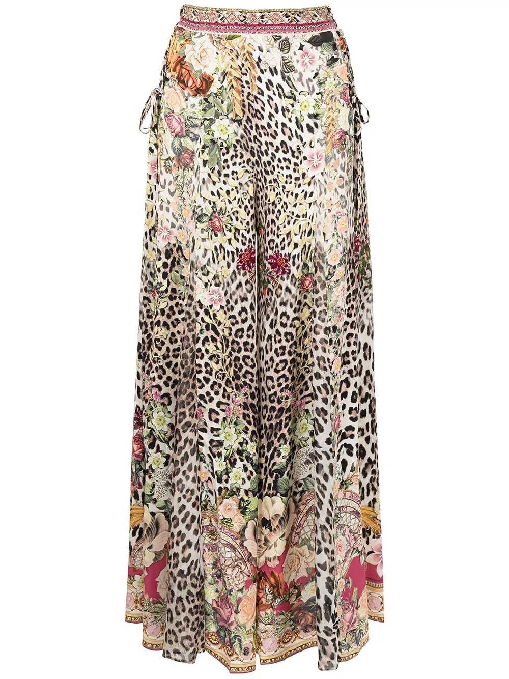 

Camilla graphic-print high-waisted trousers - Multicolour