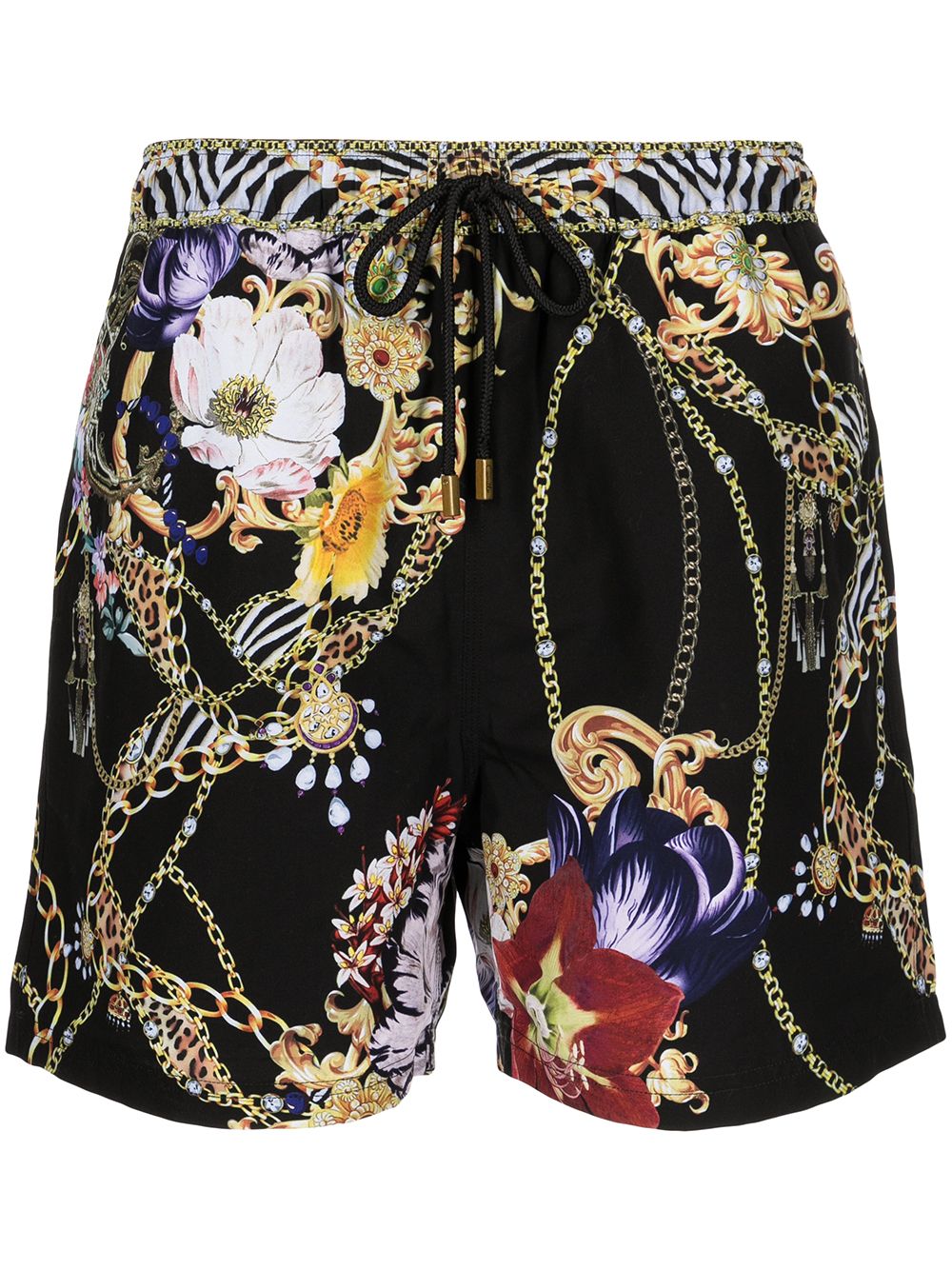 Camilla A Night In The 90s mix-print Swim Shorts - Farfetch