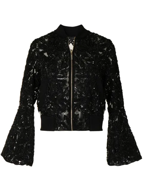 Elie Saab sequin-embellished bell-sleeve jacket