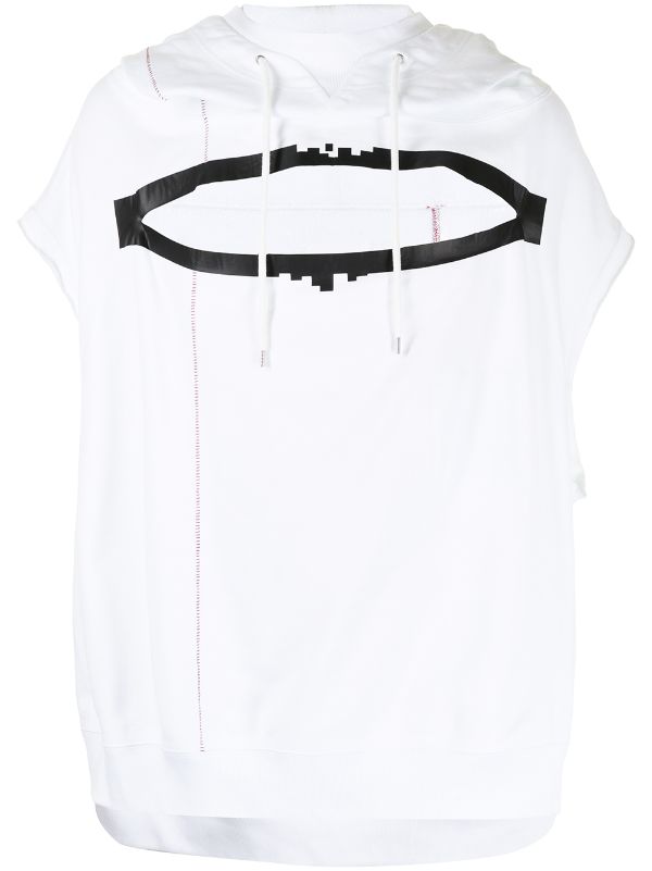 off white sleeveless hoodie