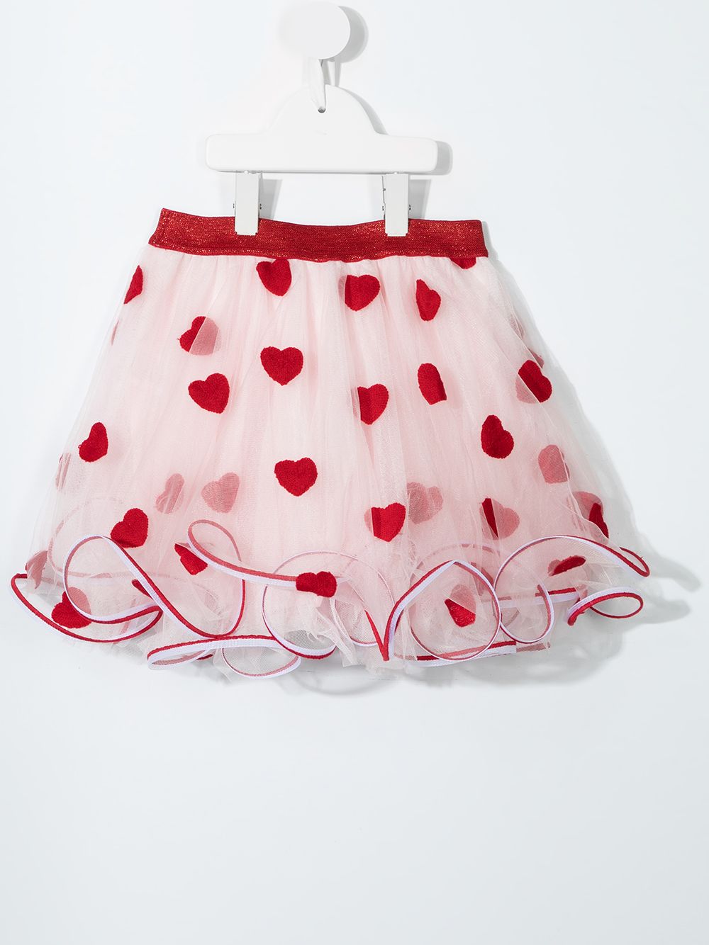 фото Charabia heart-embroidered tulle-layered skirt