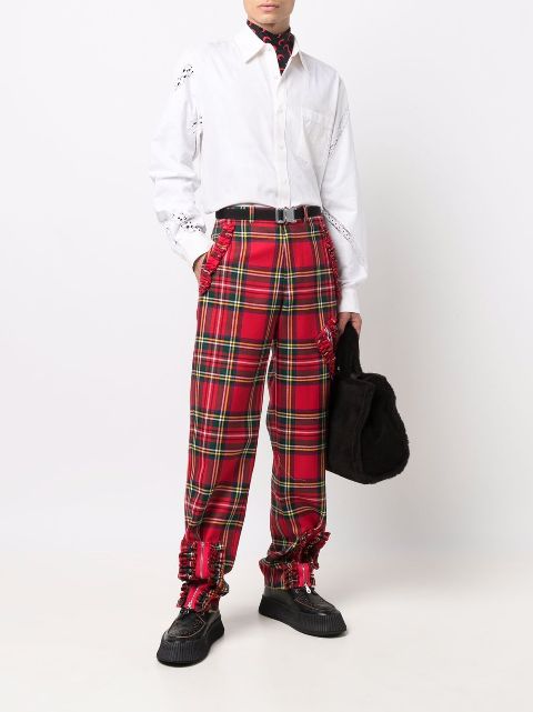 red plaid slacks