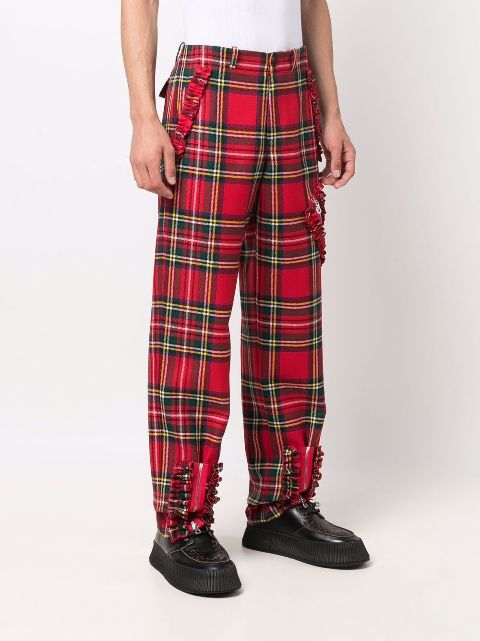 red plaid slacks