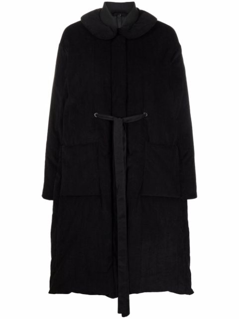 Sara Lanzi Tied Waisted Feather Down Padded Coat Farfetch 