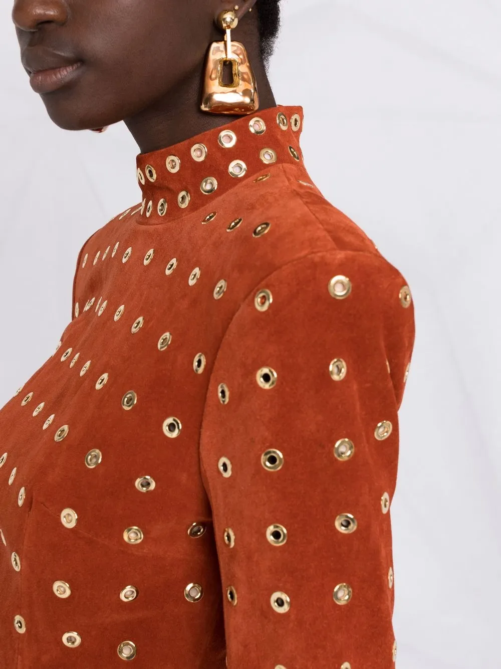 фото Balmain платье-трапеция с люверсами из коллаборации с netflix
