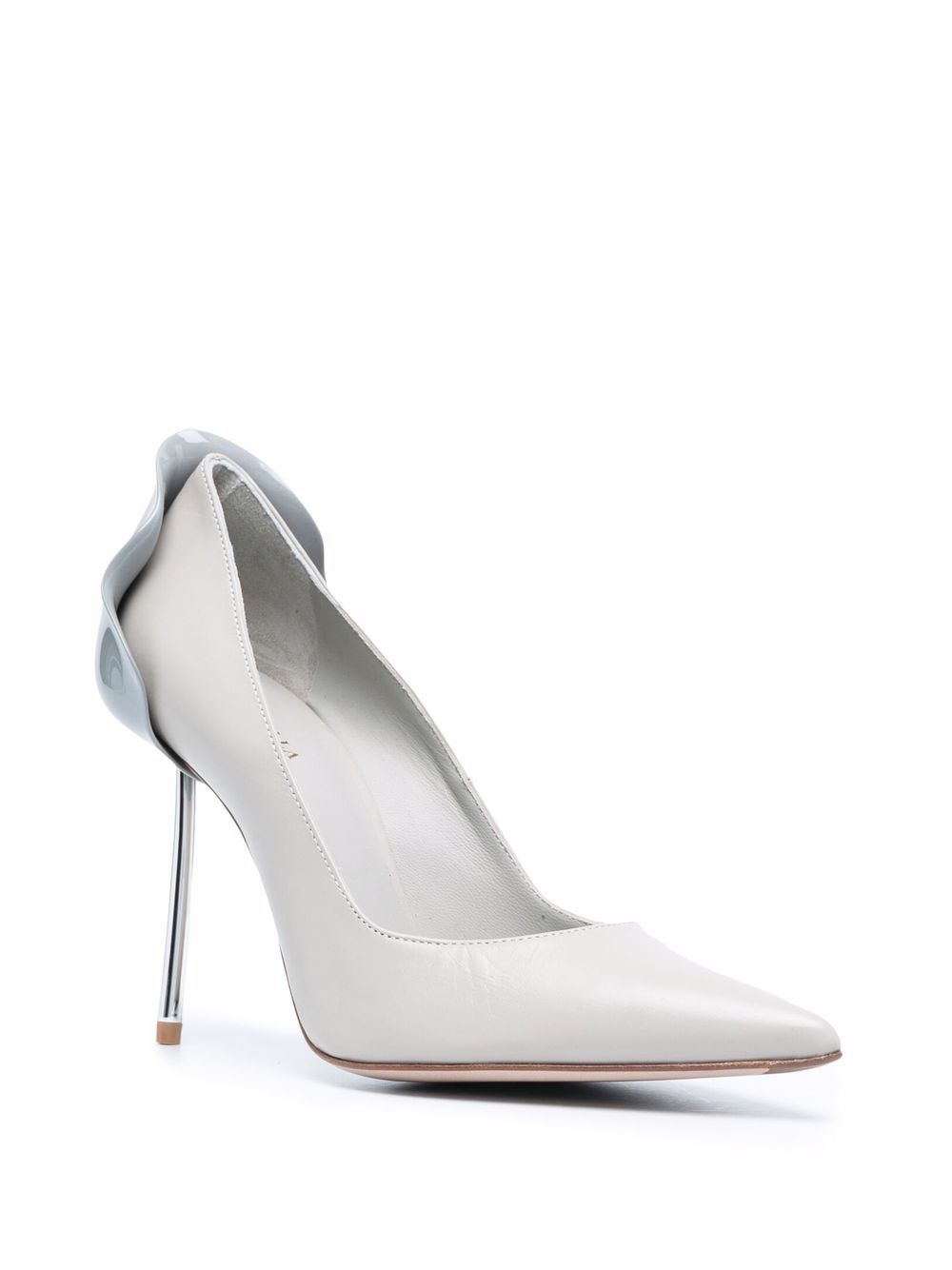 Shop Le Silla Scallop Panel Pumps In Grey