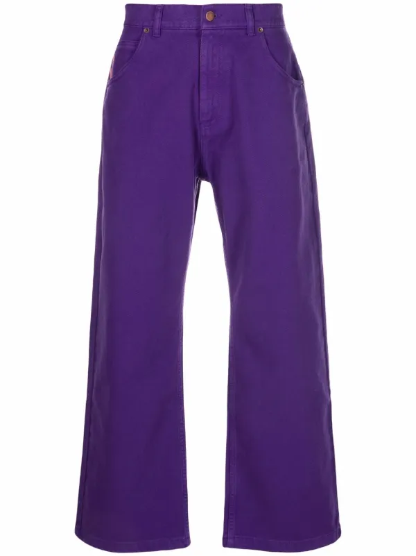 PACCBET logo-embroidered wide-leg Jeans 